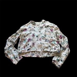 Tribe Kelley Tropical Print Cropped Jacket